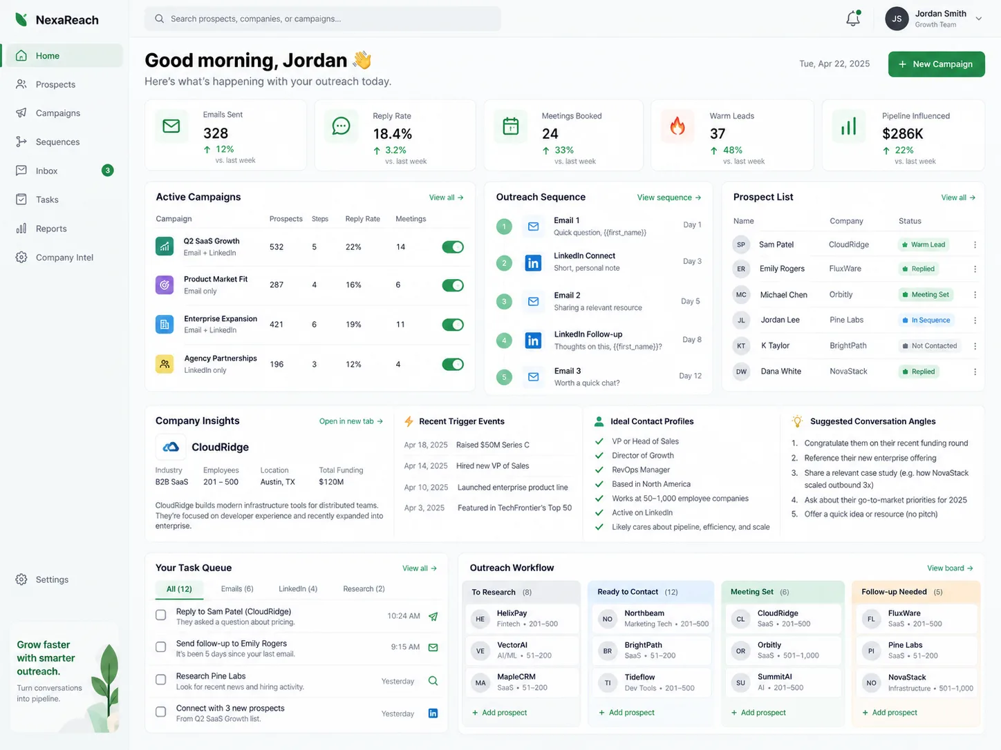 NexaReach — illustrative website study