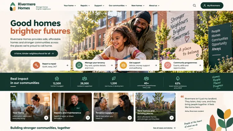 Rivermere Homes — illustrative website study