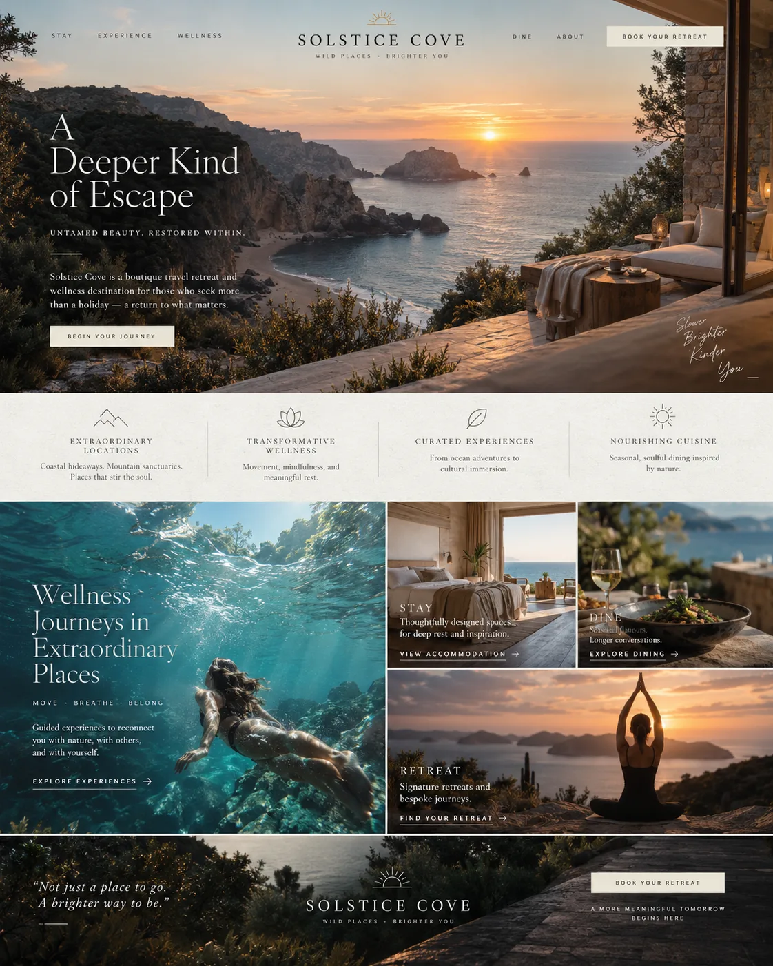 Solstice Cove — illustrative website study