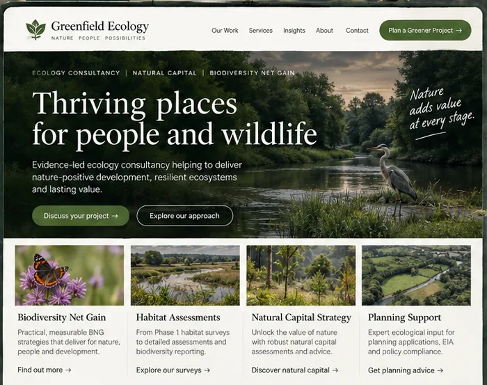 Ecology: make the specialist method visible — illustrative website study