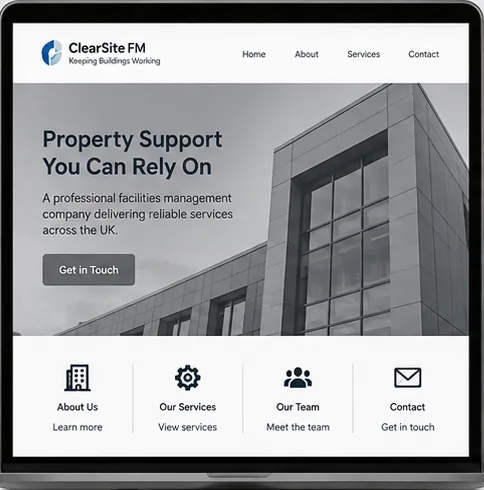 Earlier illustrative website idea for Facilities management