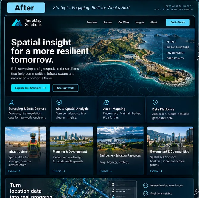 Geospatial: show what the data helps people decide — illustrative website study