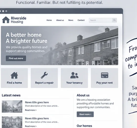 Earlier illustrative website idea for Housing