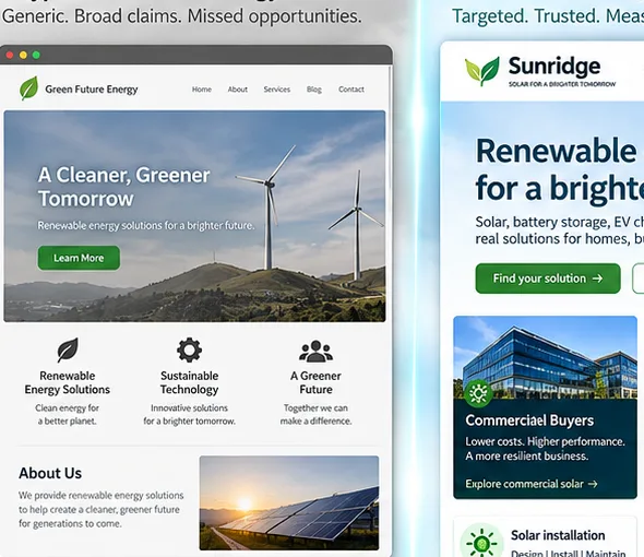 Earlier illustrative website idea for Energy