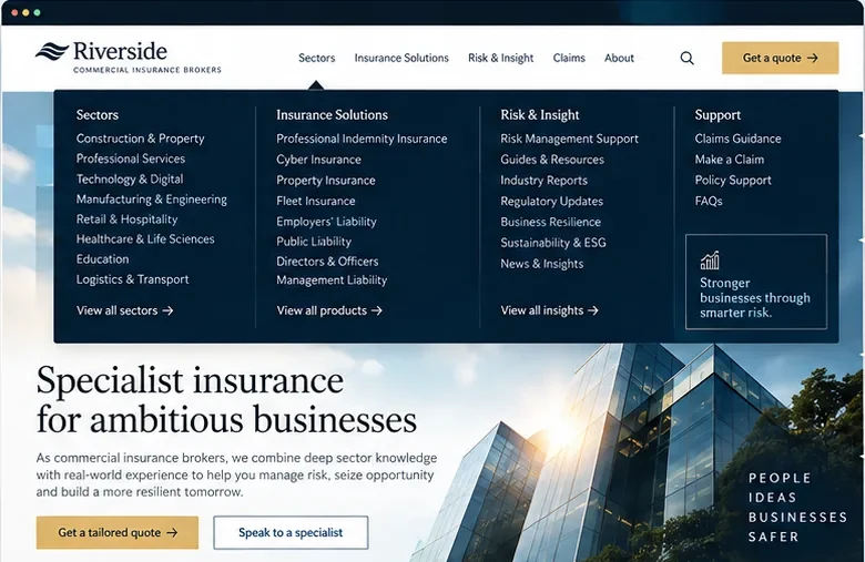 Insurance: start with the risk decision — past website preview