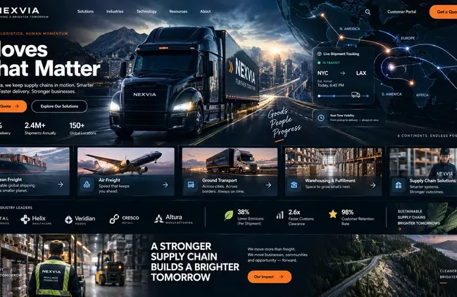 Nexvia — past website preview