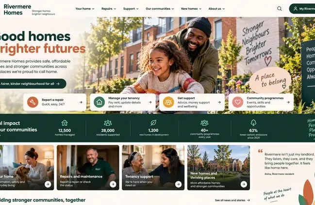 Rivermere Homes — past website preview