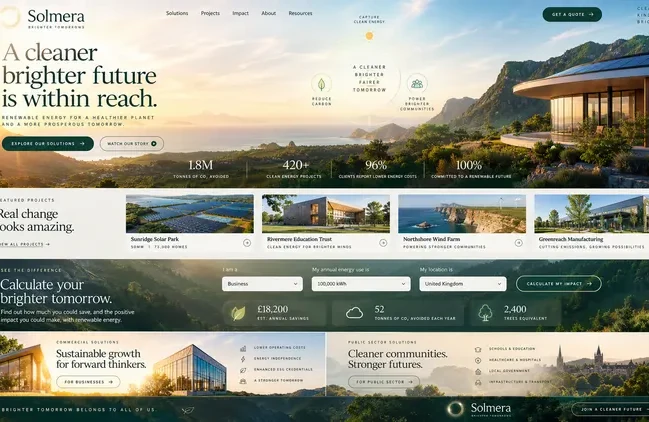Solmera — past website preview