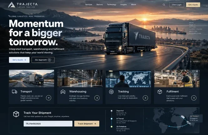 Trajecta — past website preview