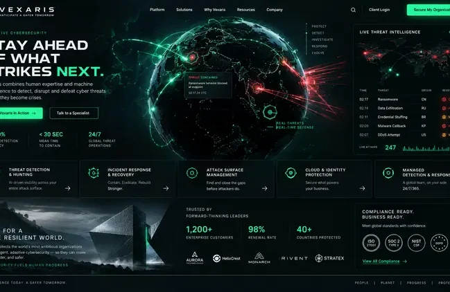 Vexaris — past website preview
