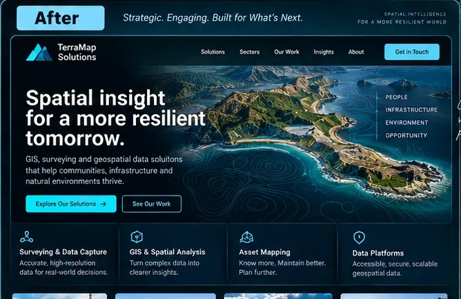 Geospatial: show what the data helps people decide — past website preview