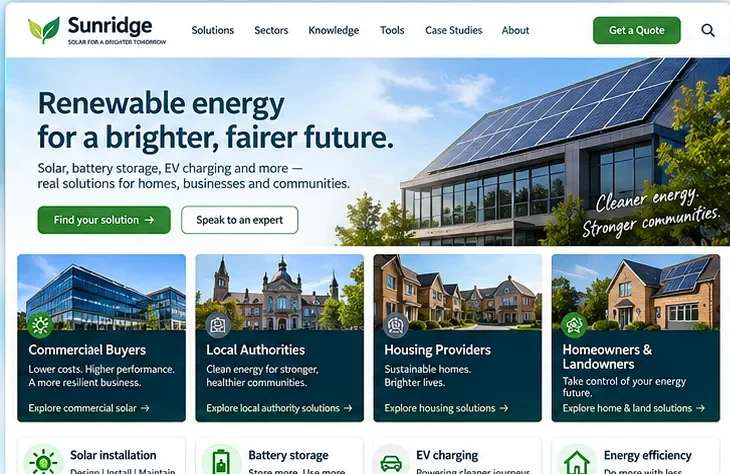 Energy: connect ambition to projects — past website preview