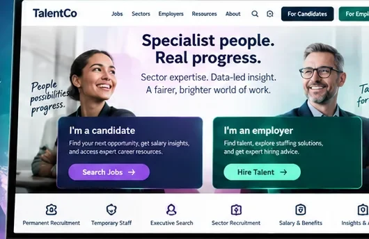 Recruitment: separate the journeys — past website preview