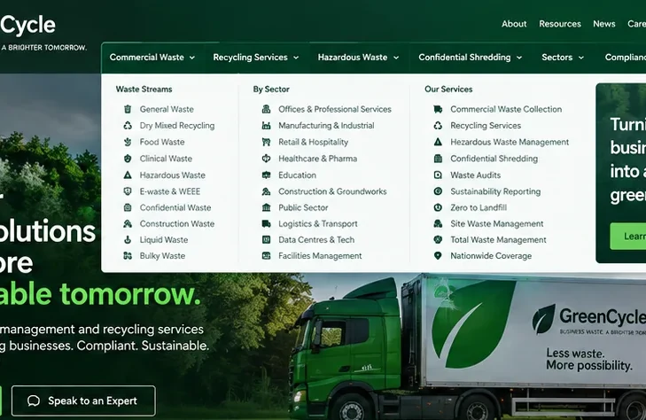 Waste: lead with the stream and the duty — past website preview