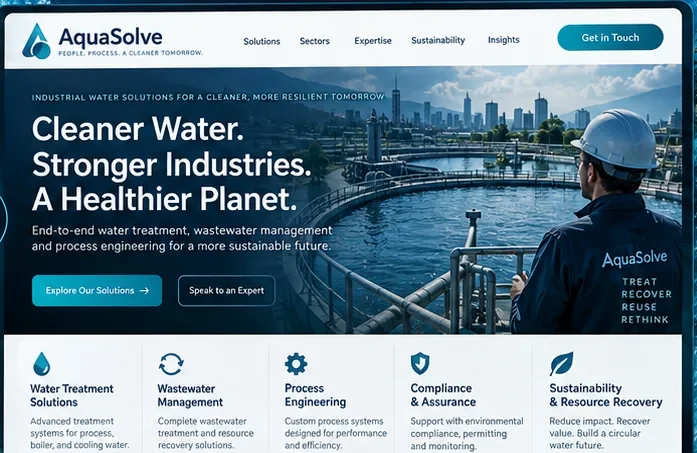 Water: organise a complex offer around the job — past website preview